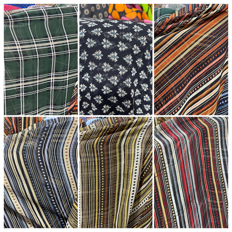 Kain Ceruty salur - Ceruty Motif - Ceruty Baby doll - Bahan baby doll - baby doll motif