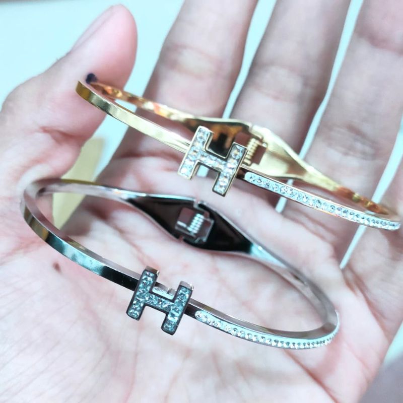 Gelang titanium perhiasan wanita anti luntur 006