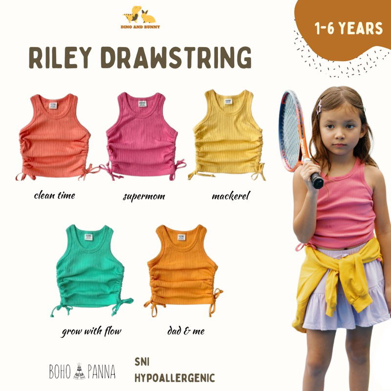 DINOANDBUNNY - RILEY DRAWSTRING TOP BOHOPANNA - Baju Anak Perempuan Usia 1-6 Tahun