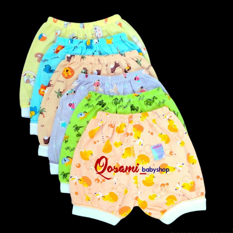 USAGI 3 pcs Celana Pendek Bayi Motif Full Print WARNA SNI