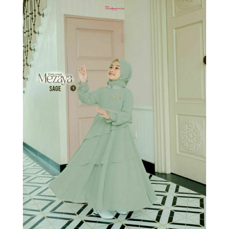 Mezaya dress kids Gamis anak polos 5-13 thn Baju anak kekinian Gamis dress anak M L XL Gamis anak ta