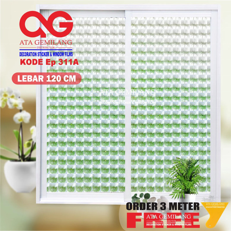 Stiker Kaca Jendela Rumah Premium Lebar 122Cm/Stiker Kaca/Sticker Kaca jendela Rumah