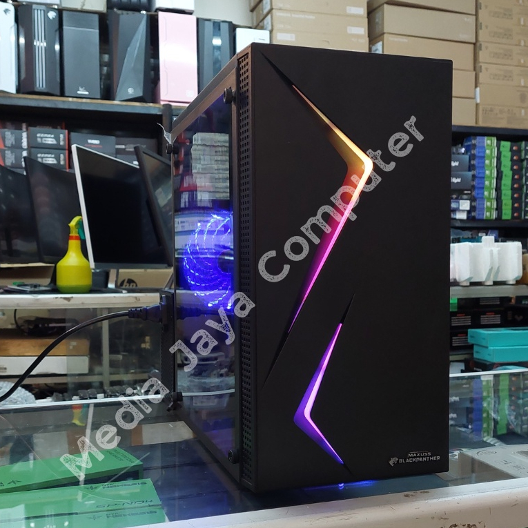 PC Gaming Fullset AMD A6 7400 RAM 16GB HDD SSD - Monitor 19 Inch Keyboard Mouse komputer gaming full set desktop rakitan