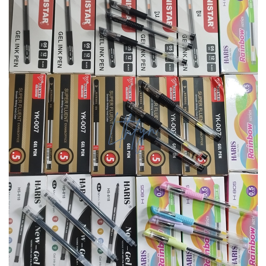 PULPEN GEL MURAH // UNISTAR // YOEKER // HARIS // HARIS // HARIS RAINBOW