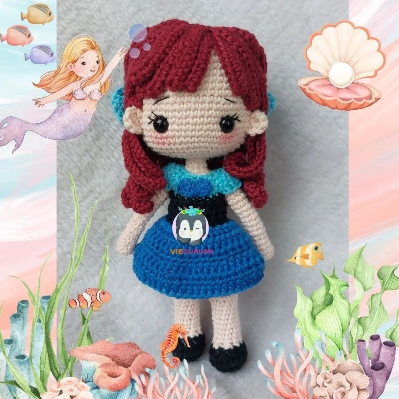 Boneka Rajut Amigurumi Princess Ariel