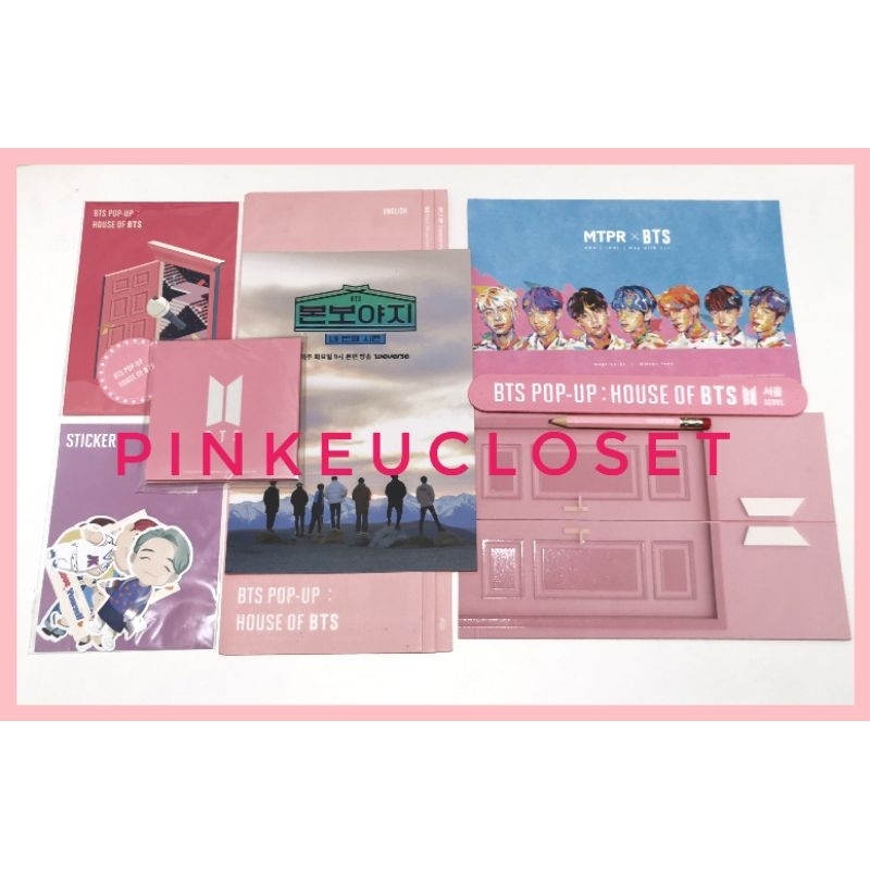 [Ready] BTS POP UP STORE BRACELET STICKER BROCHURE POSTCARD NOTEPAD FULLSET