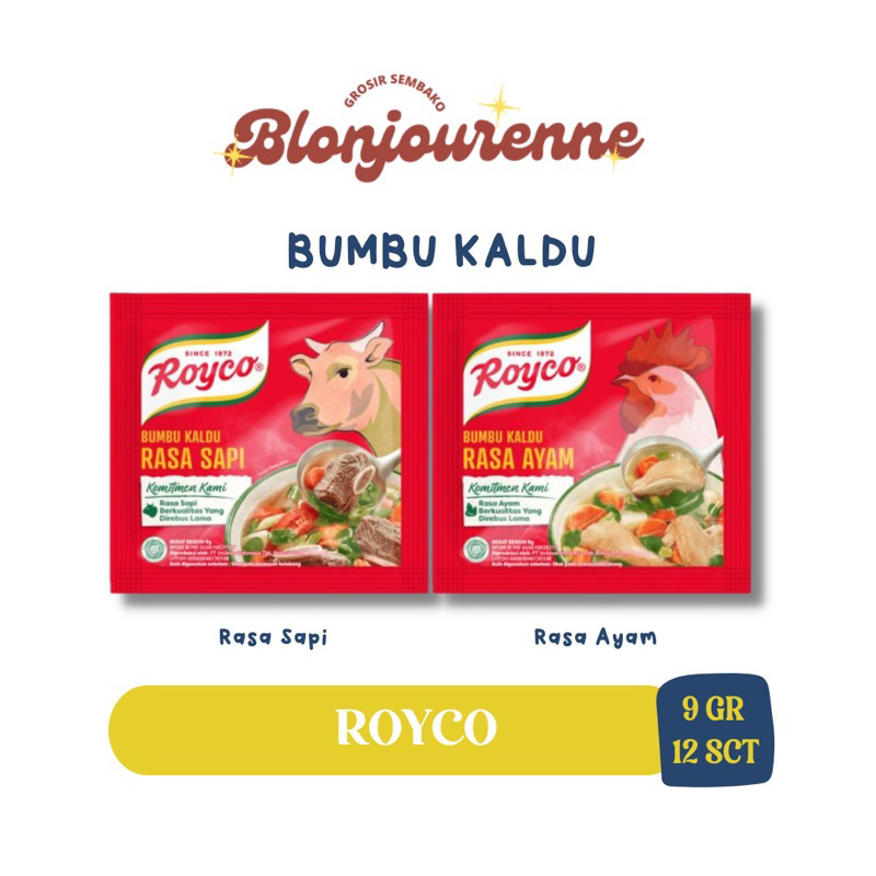 

ROYCO BUMBU PENYEDAP MAKANAN RASA KALDU AYAM & KALDU SAPI (KEMASAN RENCENG)