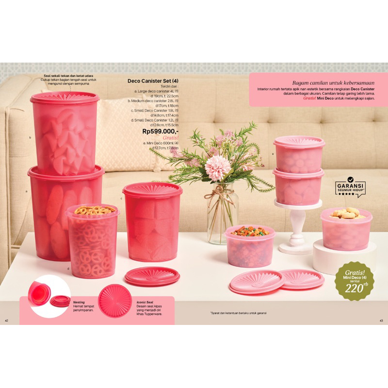 Deco canister Set | Tupperware | Toples | Promo | Toples Cantik
