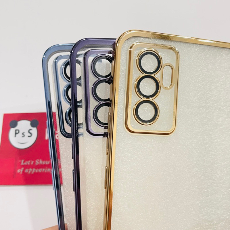 Softcase Vivo V23e Lens Protector Circle Chrome Logo Clear Case