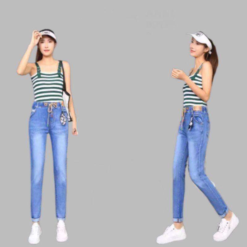 Celana Jeans Wanita  ABG Skinny Strecth pinggang Karet
