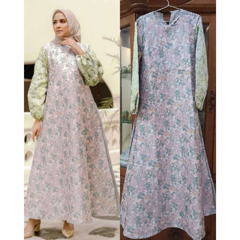 Benang Jarum Sense of Serenity Floria Maxi Dress in Multi Color Size M