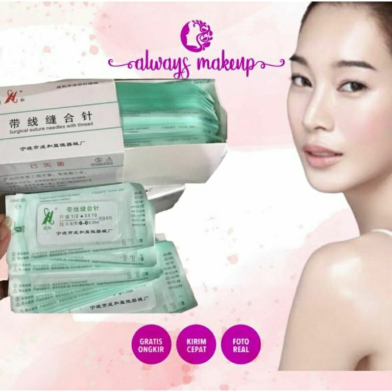 eyelash BENANG UNTUK SULAM TANAM BENANG SINGLE HEAD 3x10 lipatan mata