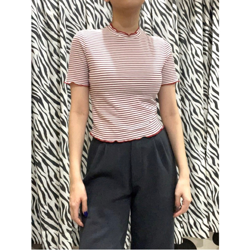stripe crop top zara