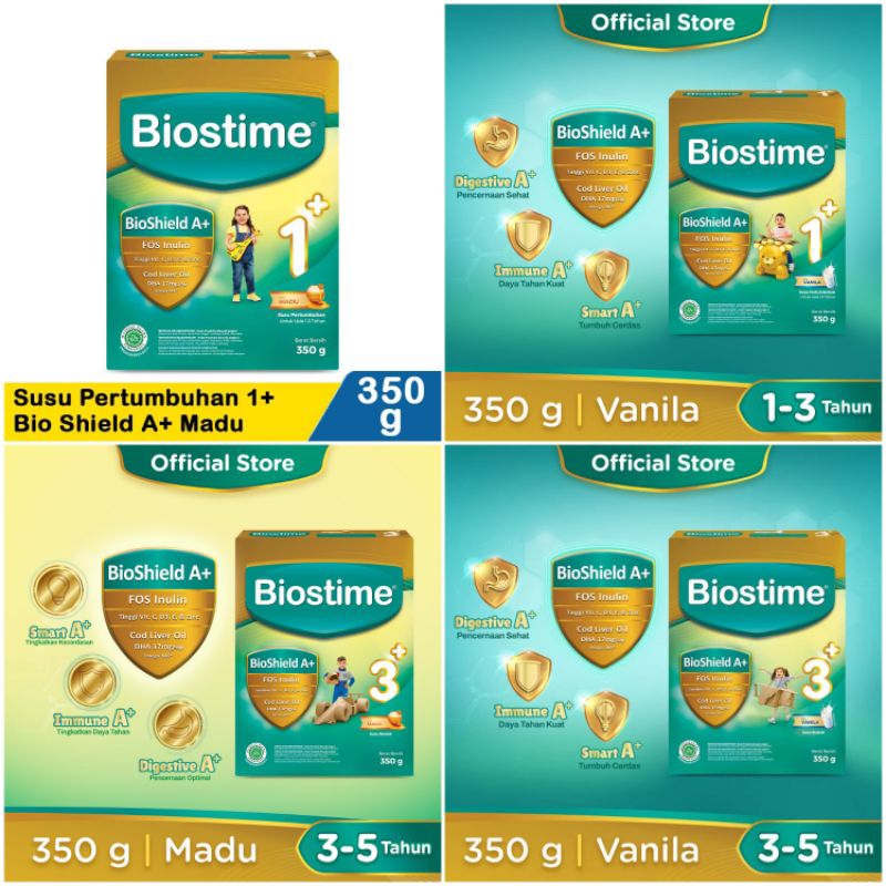 BIOSTIME 1+ 3+ VANILA / MADU 350GR