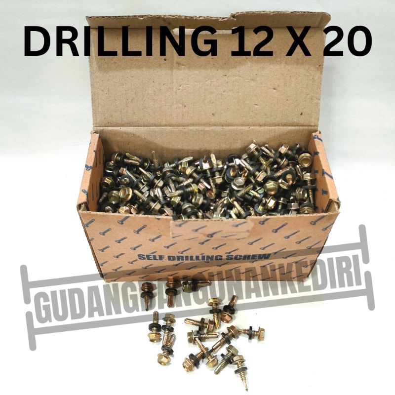 drilling 12 x 20 per pack 600pcs self drilling screw baut roofing kuning 12 x 20 drilling 12x20