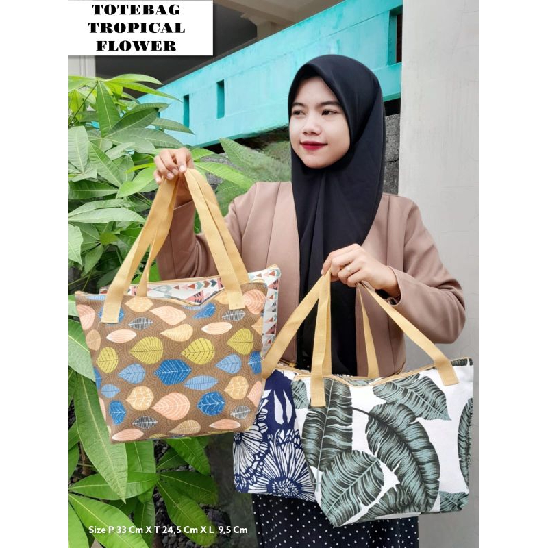 TOTEBAG TROPICAL FLOWER