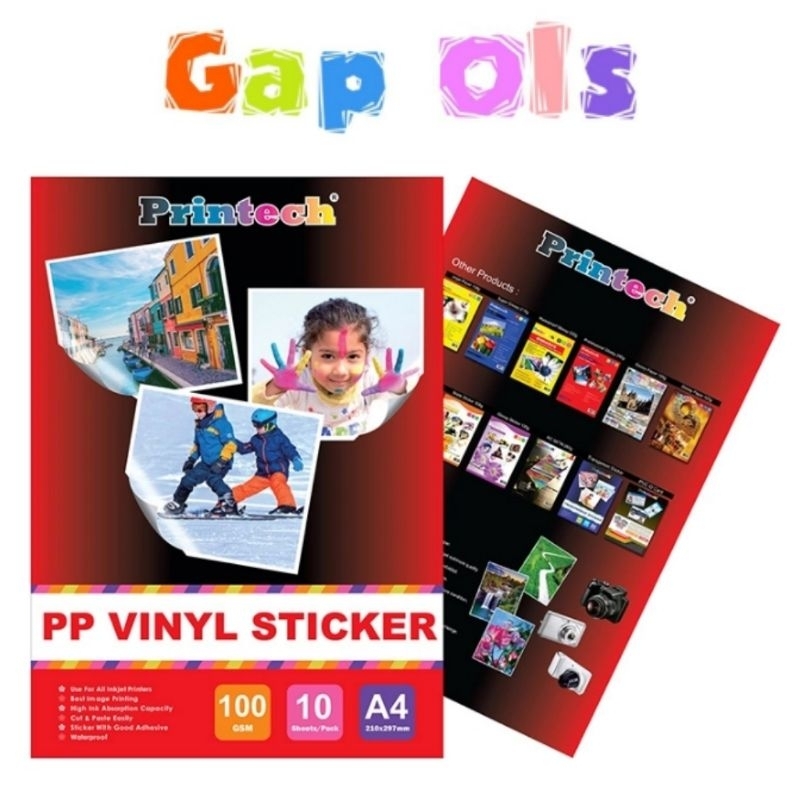 

Kertas Sticker Paper Vynil Sticker Paper PRINTECH PP Vynil Sticker 100gsm A4