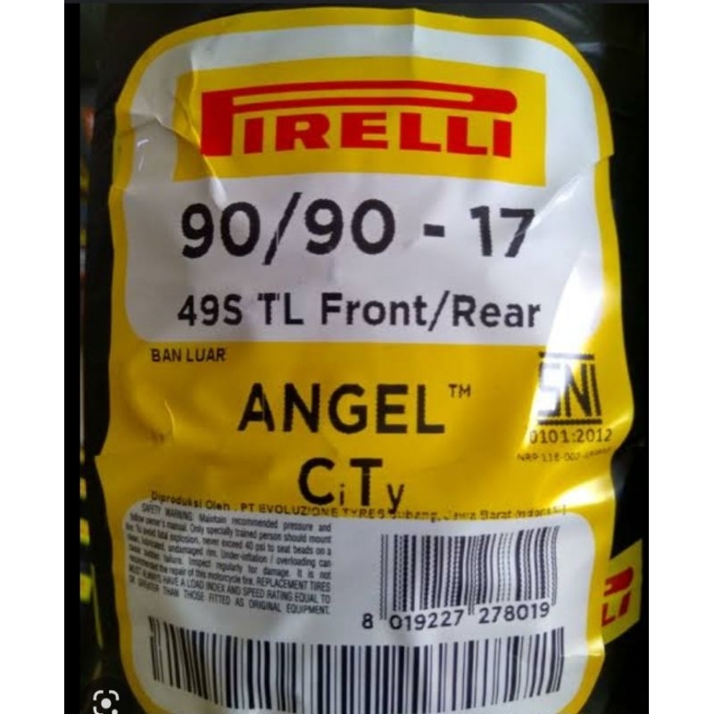 PIRELLI Angel CiTy 90/90-17M/CTL 49S (Depan) untuk Honda Sonic, Jupiter MX King, Blade 125, Supra X 
