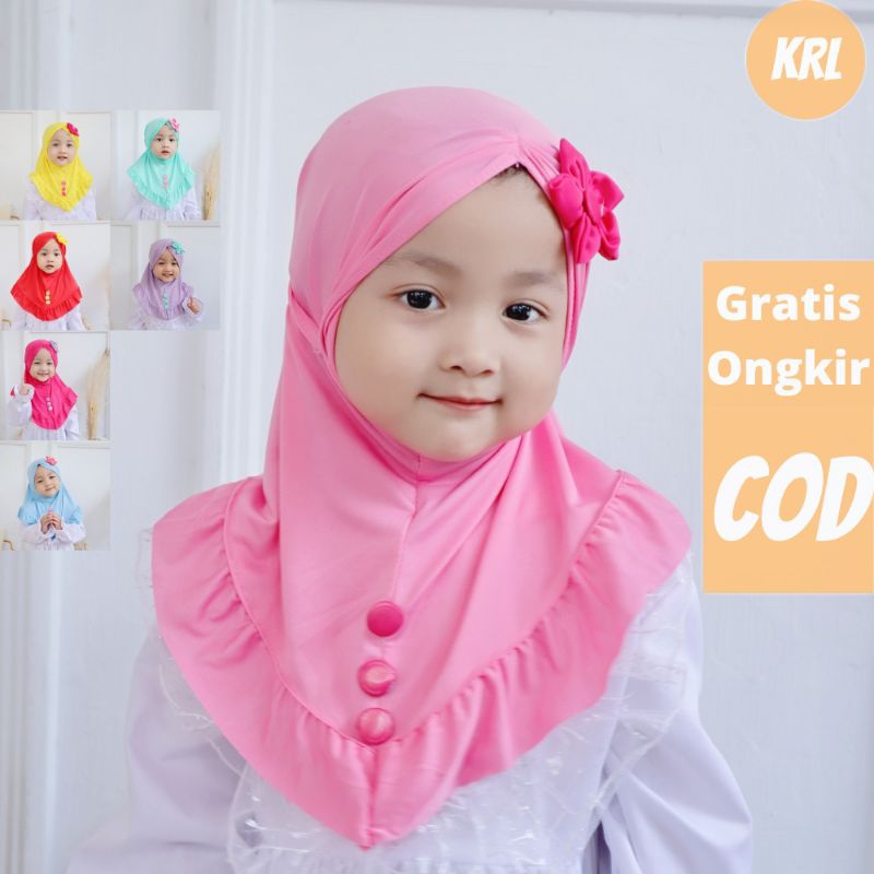 HIJAB BAYI BUNGA MATAHARI / HIJAB BAYI LUCU / HIJAB BAYI MURAH / HIJAB ANAK / KERUDUNG ANAK