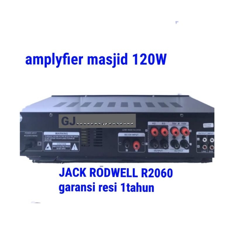 amply masjid jack rodwell R 2060 120w amplifier jack rodwell R2060 amply musholla 120W amply toa amplifier masjid 120w garansi resmi 1tahun amply speaker musholla masjid