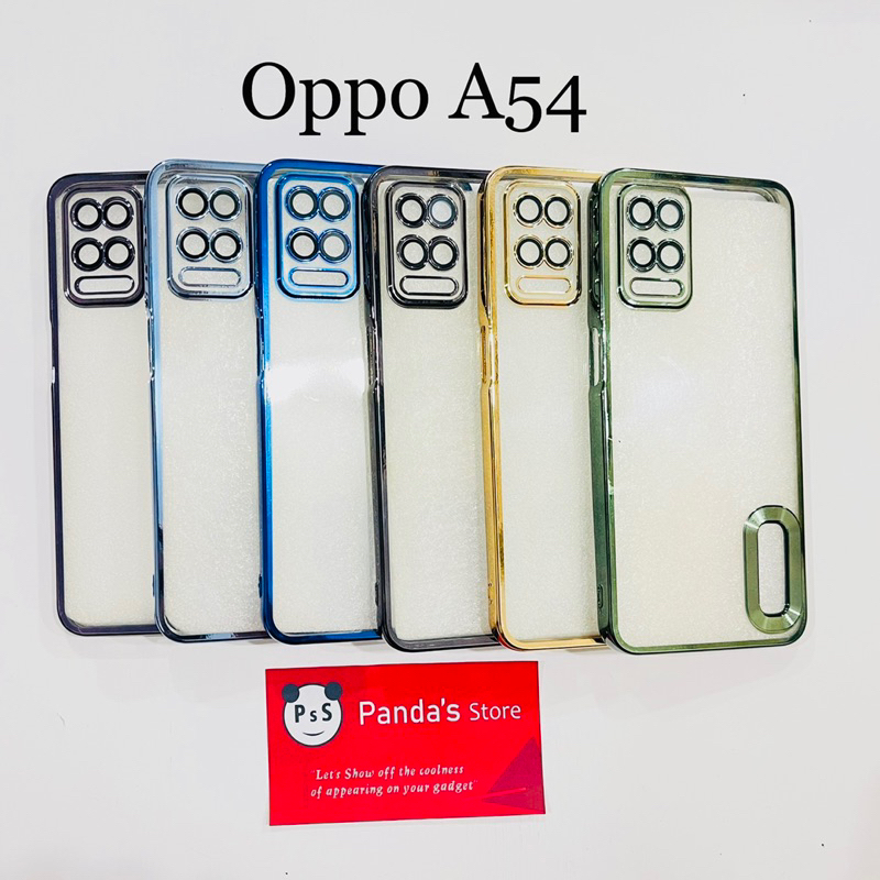 Softcase Oppo A54 Lens Protector Circle Chrome Logo Clear Case