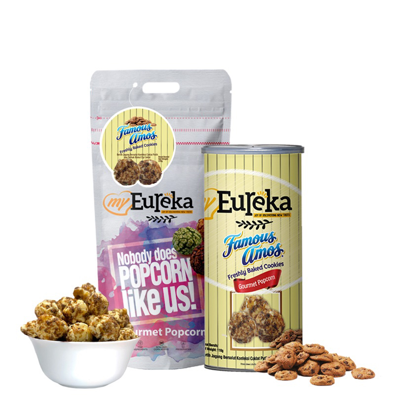 

popcorn eureka x famous amos limited stock! 110gr (Can) / 220 gr uenak malaysia original