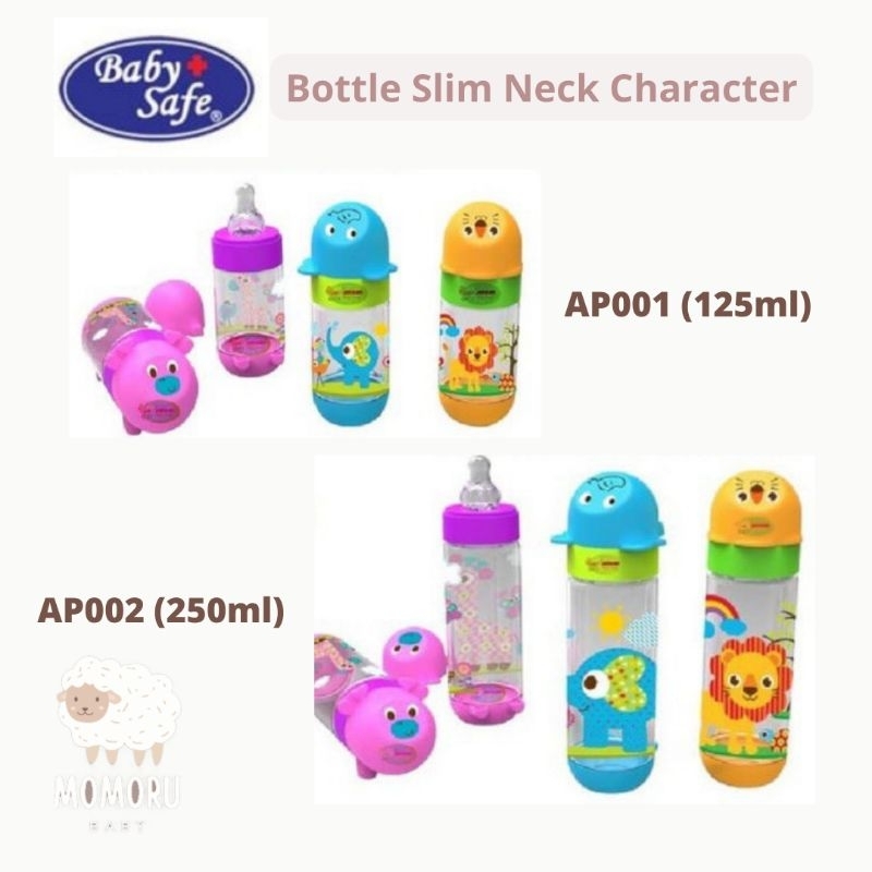 Baby Safe Botol Susu Karakter Reguler Slim Neck 125ml 250ml AP001 AP002 Feeding Bottle Character