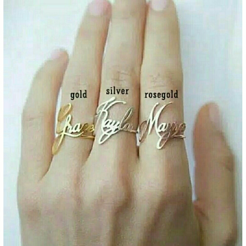 Cincin wanita / cincin nama lapis emas / cincin titanium / cincin huruf