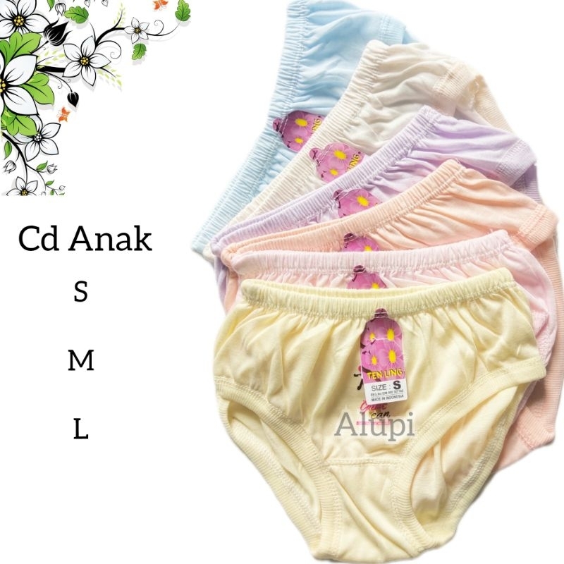 CD Celana Dalam Anak Bocah Balita Perempuan Cewek Paud Tk Sd Ukuran Size M L XL Ten Ling Karakter Lucu Murah Abiz Katun Soft