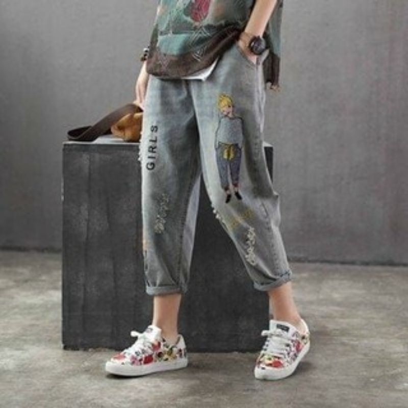 Ladies Baggy Jeans Korean Style