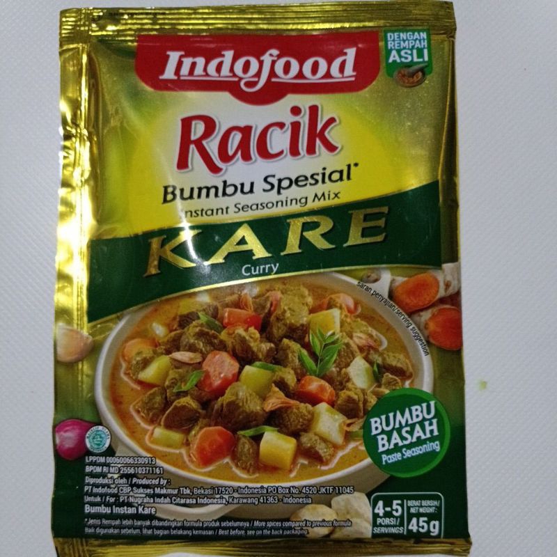 

BUMBU INSTAN INDOFOOD RACIK KARE 45g BUMBU SACHET BUMBU DAPUR BUMBU REMPAH ASLI BUMBU BASAH BUMBU BUBUK BUMBU TERLARIS BUMBU TERENAK BUMBU TERPOPULER BUMBU PROMO BUMBU TERMURAH BUMBU TERBAIK BUMBU PRAKTIS BUMBU MASAKAN INDONESIA BUMBU PELENGKAP MASAK NO.1