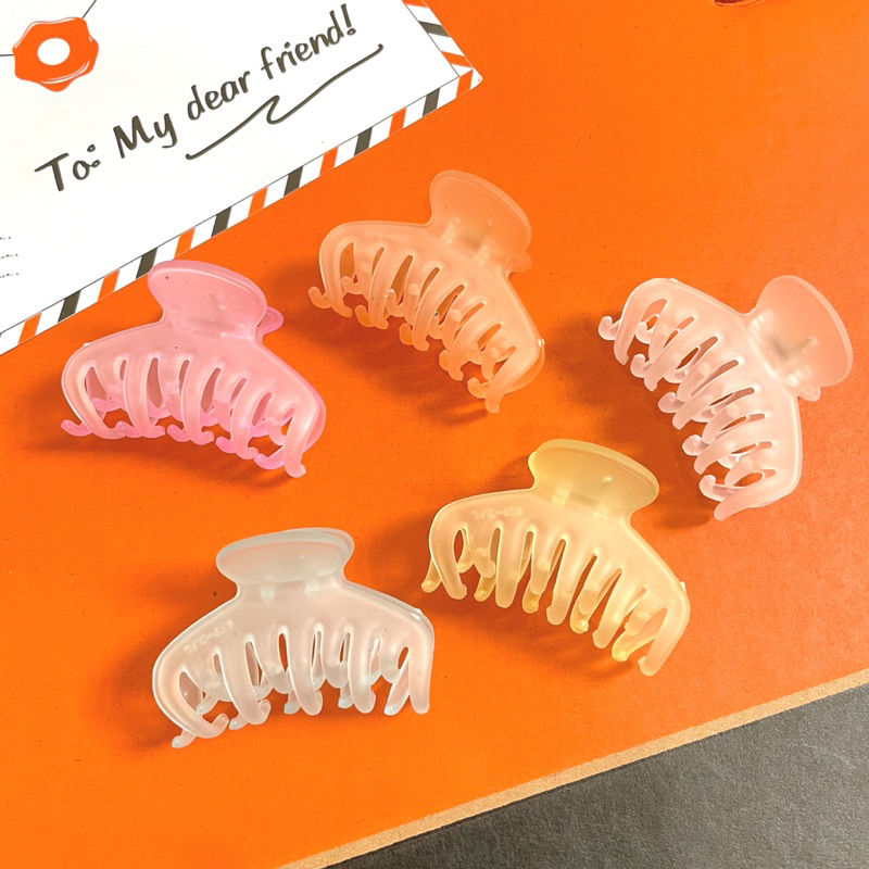 Jedai Doff Jelly 7cm Jepit Rambut Matte Cakar 9 Jepit Ponytail Hair Claw Clips