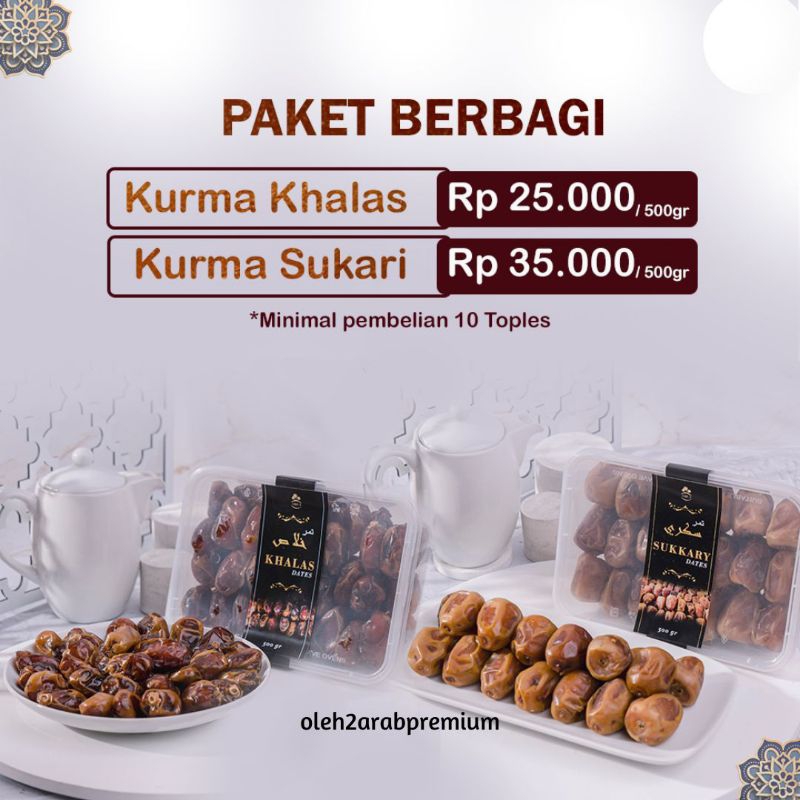 

Paket Berbagi Ramadhan Kurma Sukari 500gr Kurma Khalas 500gr Paket Hemat