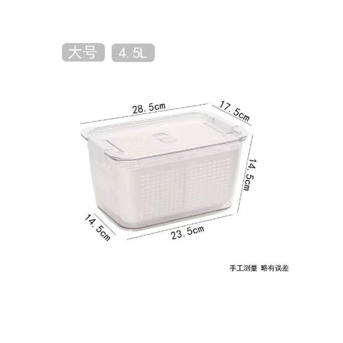 STV Compartment refrigerator drain basket toples saringan Fresh Box Penyimpanan Makanan Kotak Penyimpanan Makanan Segar Kulkas Buah Sayuran dengan saringan draining basket storage food box ukuran Medium