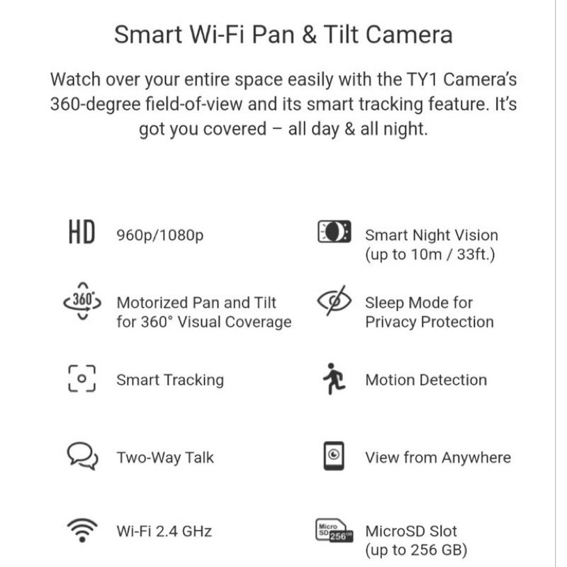 Kamera｜CCTV Ezviz TY 1  TY1 2MP Smart Wifi Pan &amp; Tilt New Model C6N