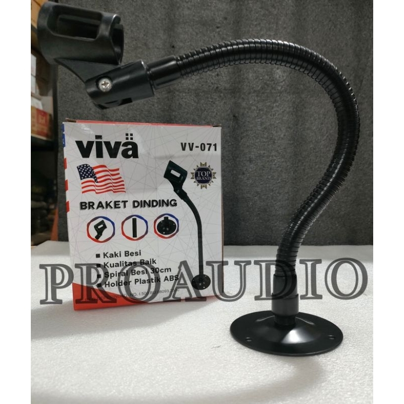 Stand standing Mic tempel dinding / wall bracket mic spiral  panjang