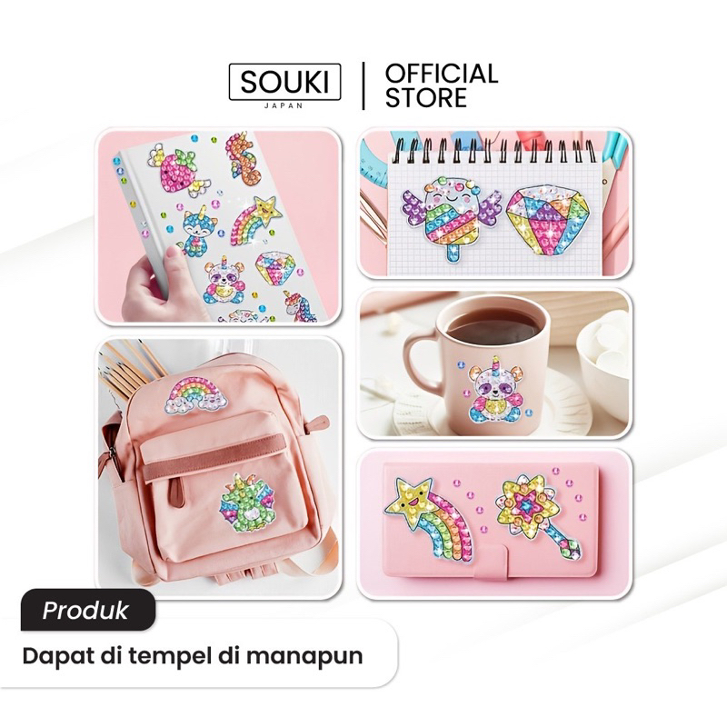 Sticker Diamond Painting/ Mainan Anak Sticker DIY Diamond Cutie Pop/ Stiker Edukasi/ Painting Sticker Korea