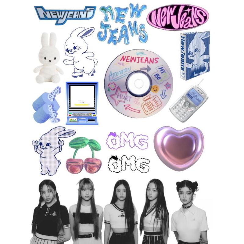 

Sticker KPOP NEWJEANS (BISA CUSTOM) || Sticker Glossy Aesthetic untuk journal & Scrapbook