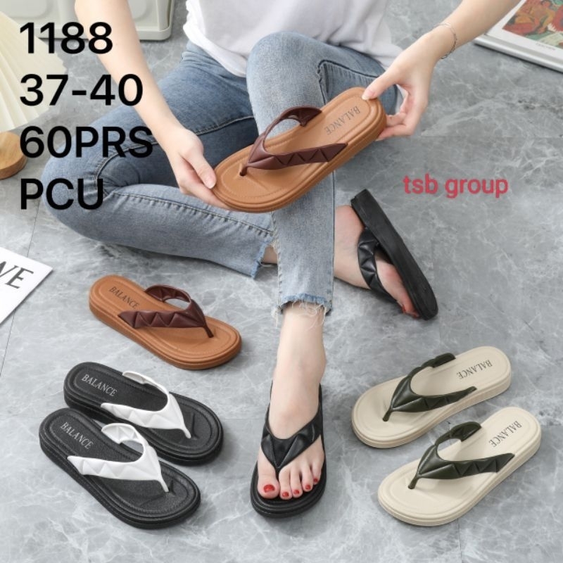 sandal balance 1188-JPT SEGITIGA UKIR sandal wedges jelly karet wanita