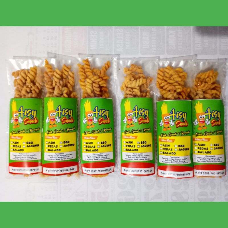 

PAKET ISI 10 PCS MAKARONI SPIRAL 30 Gram TERMURAH