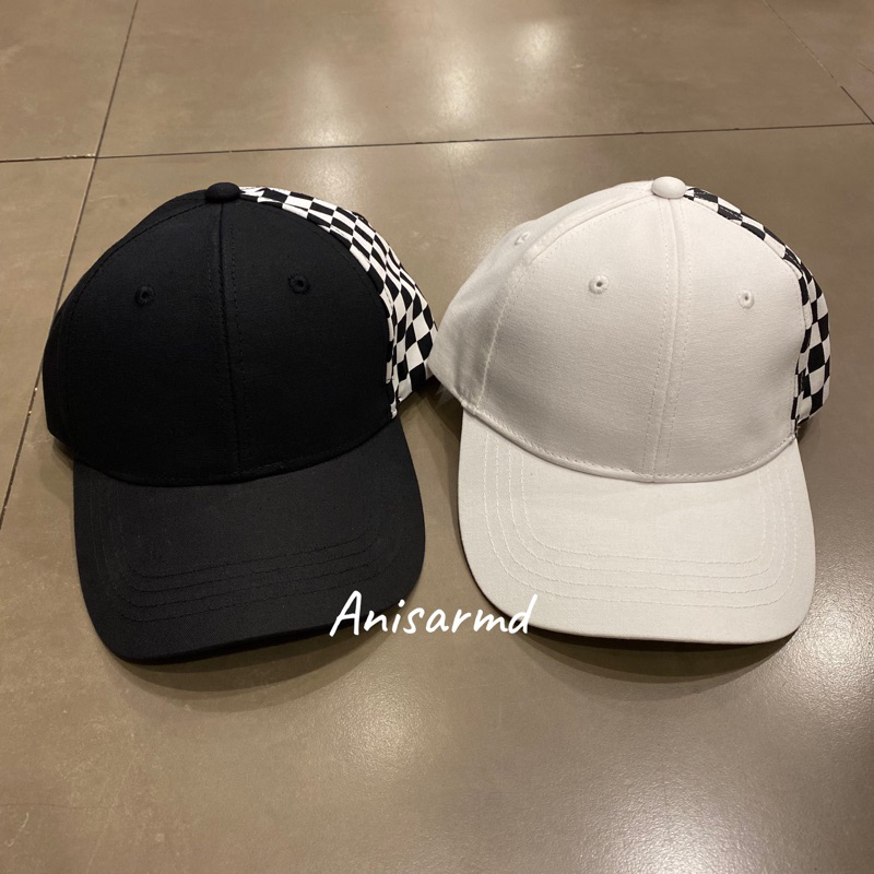 checkerboard baseball / topi miniso / baseball miniso