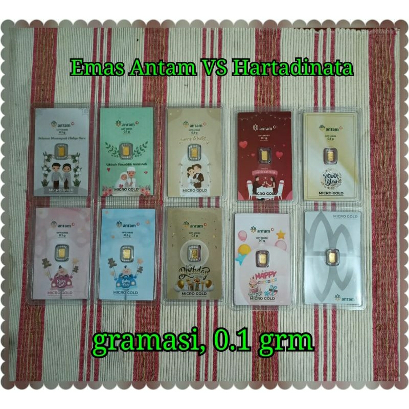 Emas//Micro gold Antam Gramasi 0.1 grm/Emas 24 Karat