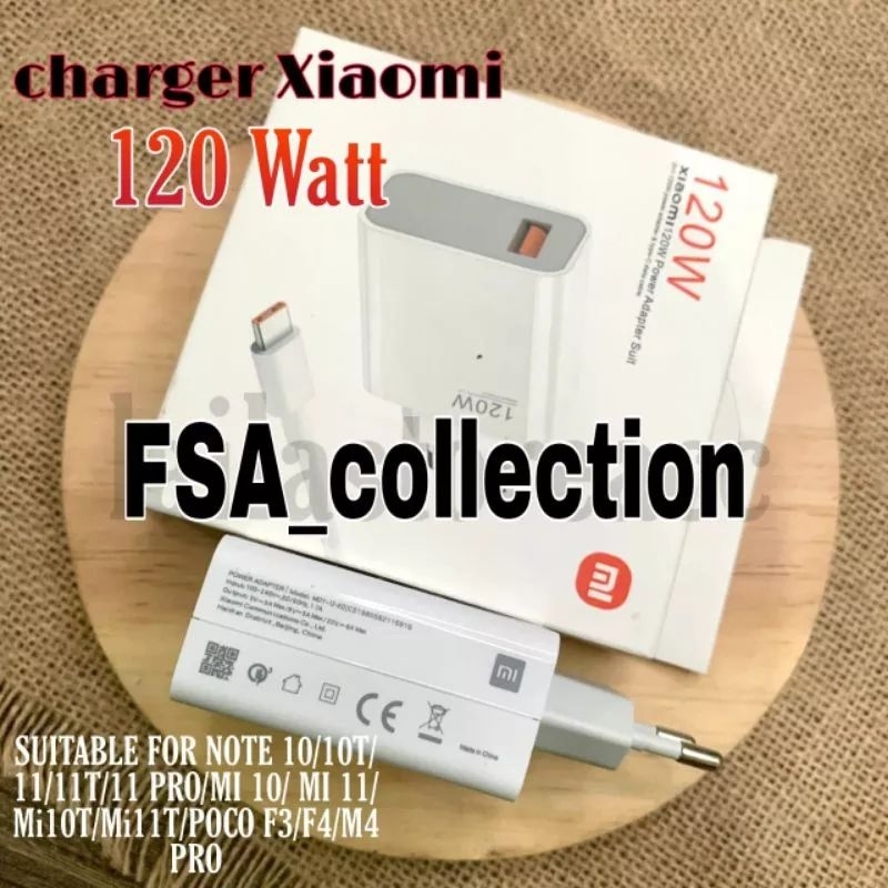 ORIGINAL POWER CHARGER XIAOMI TYPE C 120W TURBO CHARGE REDMI NOTE 10/10T/ 11/11T/11 PRO/MI 10/ MI 11/ Mi10T/Mi11T/POCO F3/F4/M4 PRO TC/CASAN