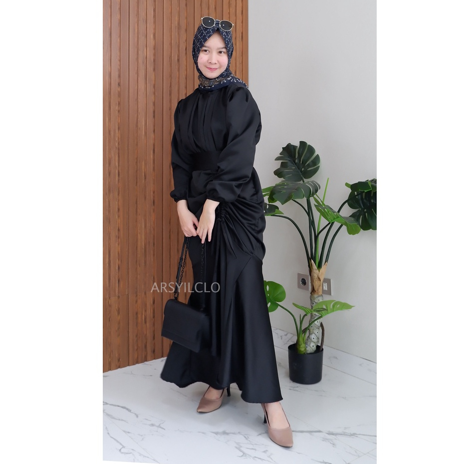 Vanya Dress Jumbo Bigsize Silk Turkey Malay Long Dress Kondangan Bridesmaid Viral Busui Friendly Satin Dress