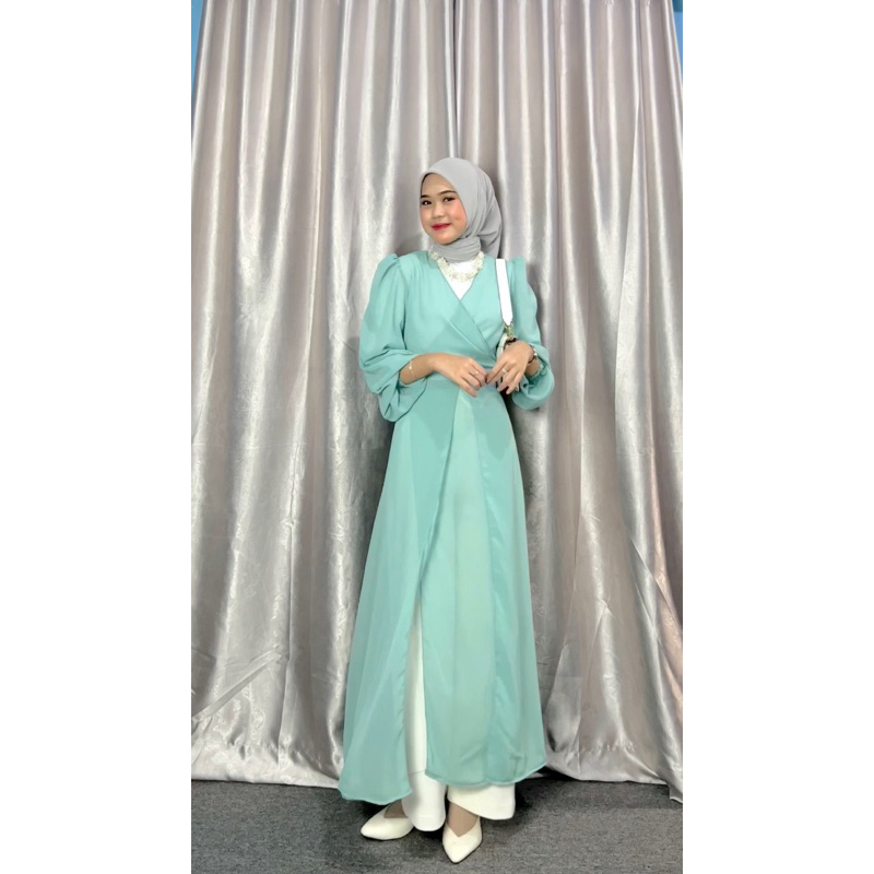 [ COD ] Alina Outer by Ammisha | Fashion Luaran Kekinian | Kondangan OOTD | Avril Outer | Termurah Bahan Ceruty