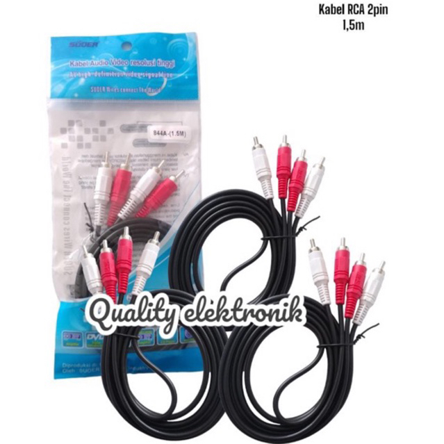 KABEL RCA 2pin ke 2Pin 1,5Meter merk SUOER