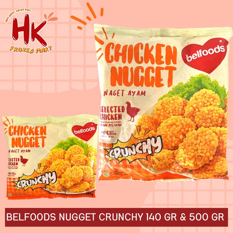 

Belfoods Chicken Nugget Crunchy 500gr & 140gr (naget ayam kanzler premium) / HK Frozen Mart