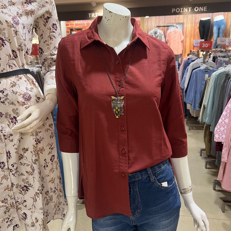 Point one kemeja wanita warna red blood super charming S-XL