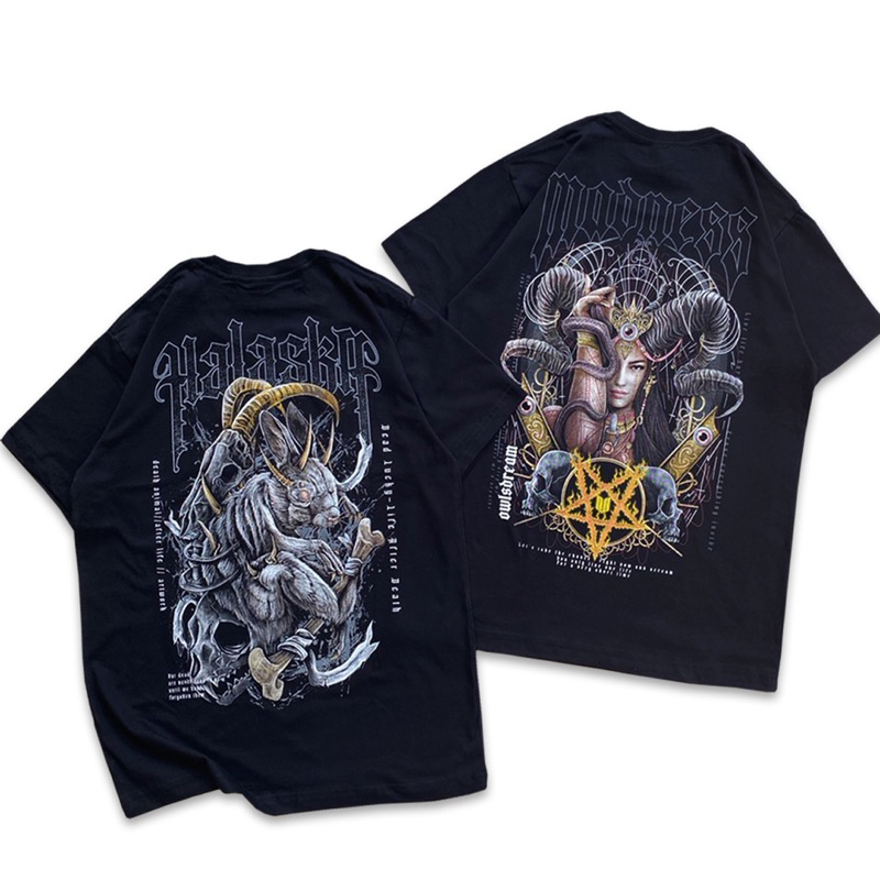 BAJU KAOS REGULER SABLON HLSK/REGULER TSHIRT HALASKA BAHAN KATUN UNISEX