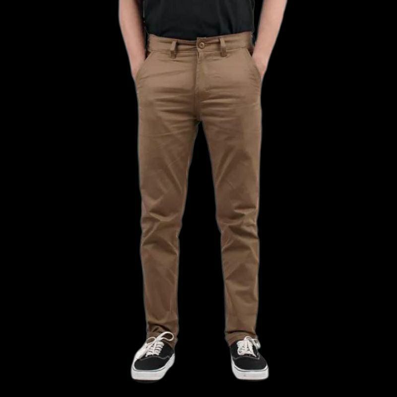 CELANA CHINO Panjang pria Slimfit KERJAHARIAN Santai Casual Formal Hitam Abu Cream Mocca Size 27-38